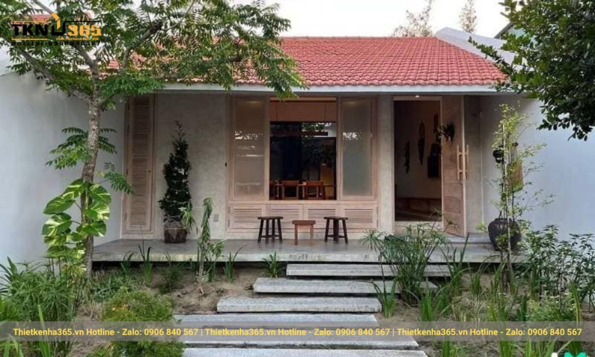 Mẫu nhà mái ngói 1 tầng đẹp