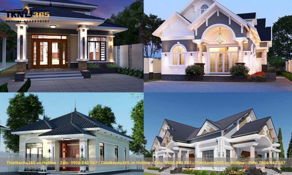 thiết kế nhà 1 tầng 3 phòng ngủ