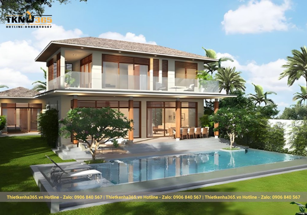 Nhà kính đẹp 2 tầng phong cách Nhật Bản