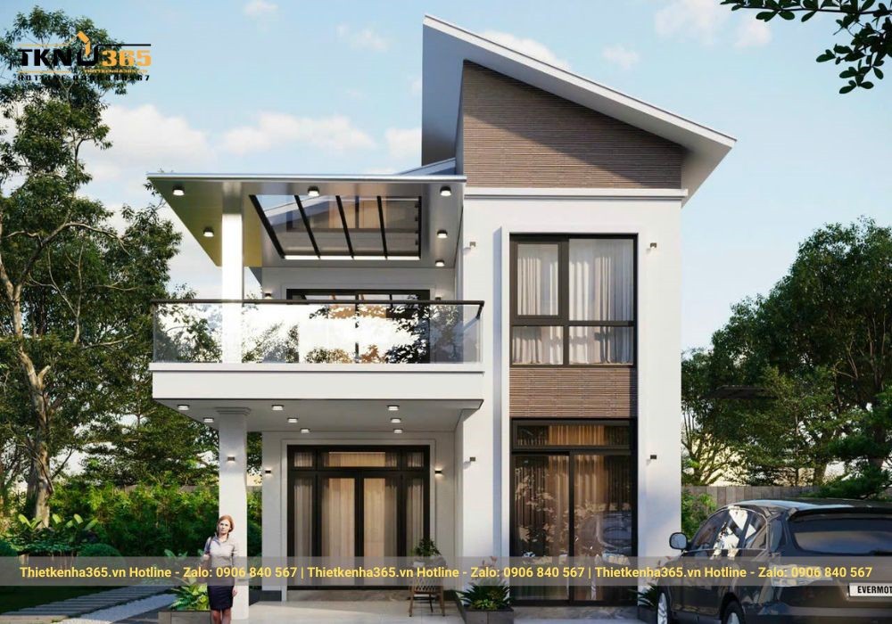 20+ Mẫu Nhà Vuông 2 Tầng Đẹp, Hiện Đại Kèm Công Năng & Chi Phí 7 Thiết kế nhà vuông 2 tầng