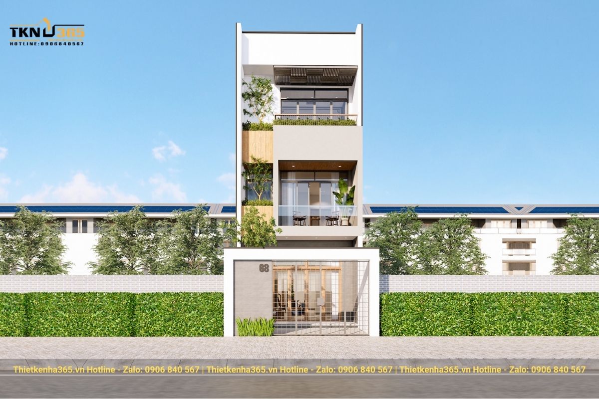 Thiết kế thi công nhà phố 3 tầng 5x20m hiện đại cho anh Quân tại Bà Rịa