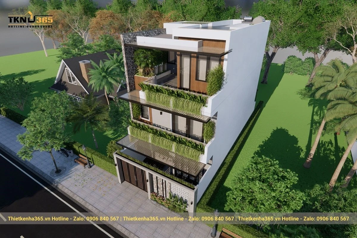 Thiết kế thi công nhà phố xanh 3 tầng 7x20m cho anh Bắc tại Long An – Kiến tạo không gian sống cân bằng với thiên nhiên 11 nha pho xanh 3 tang 7x20m anh bac long an 4