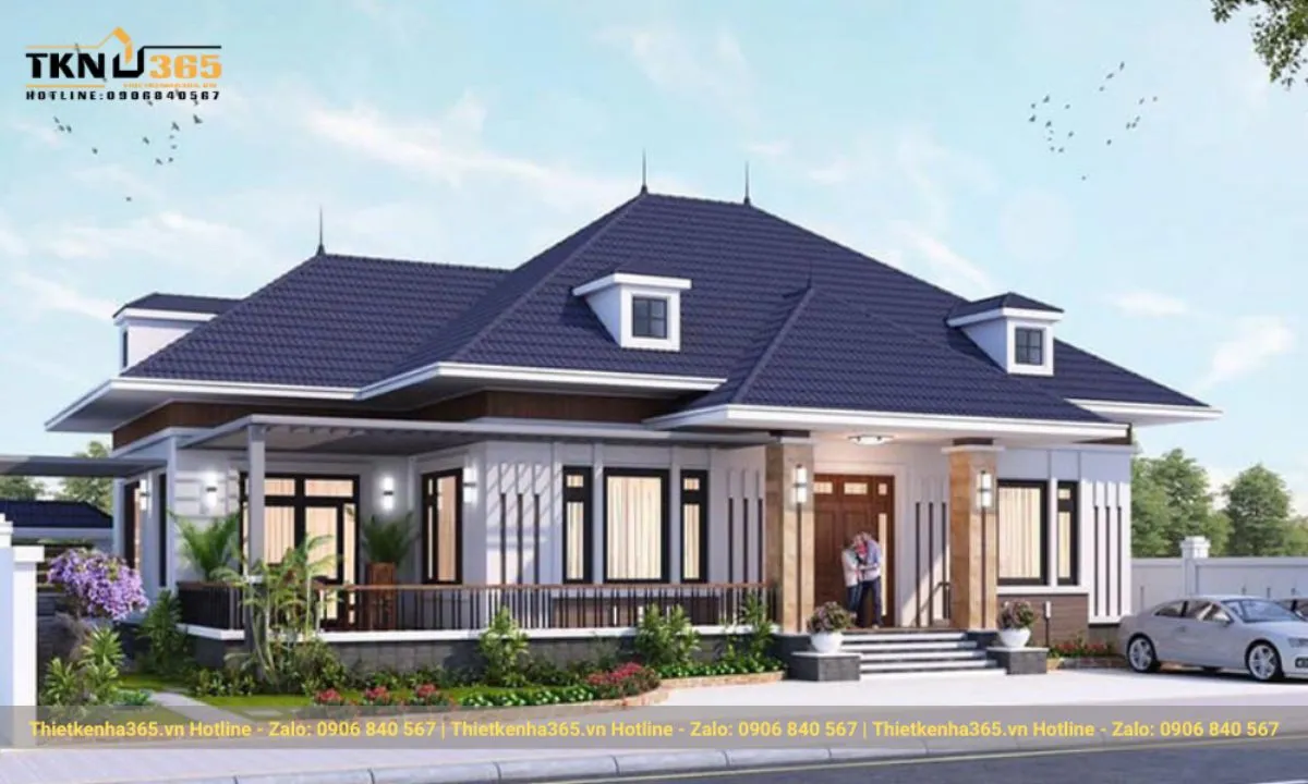 Nhà 1 tầng mái thái đơn giản
