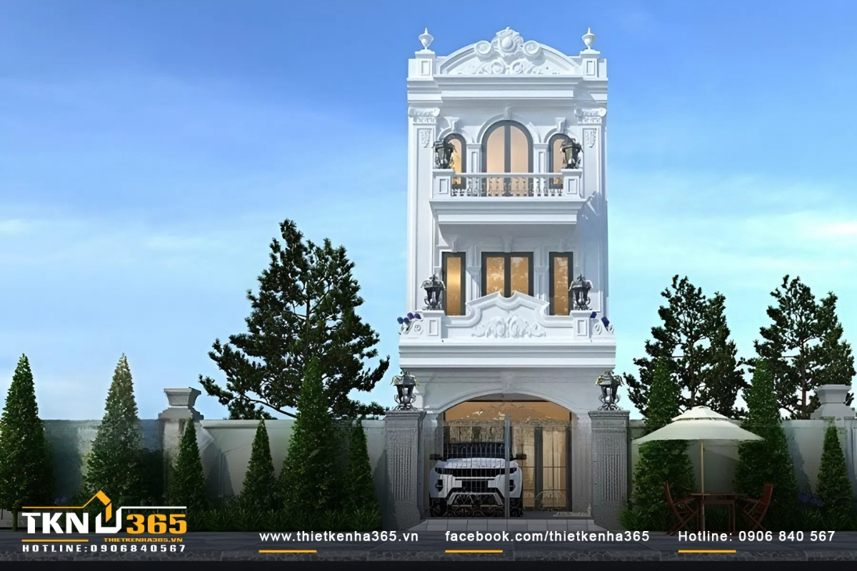 Thiết kế nhà phố 3 tầng tân cổ điển 5x17m cho chị Chi ở Quận 2 5 thiet ke nha pho 3 tang tan co dien 5x17m cho chi chi o quan 2 1
