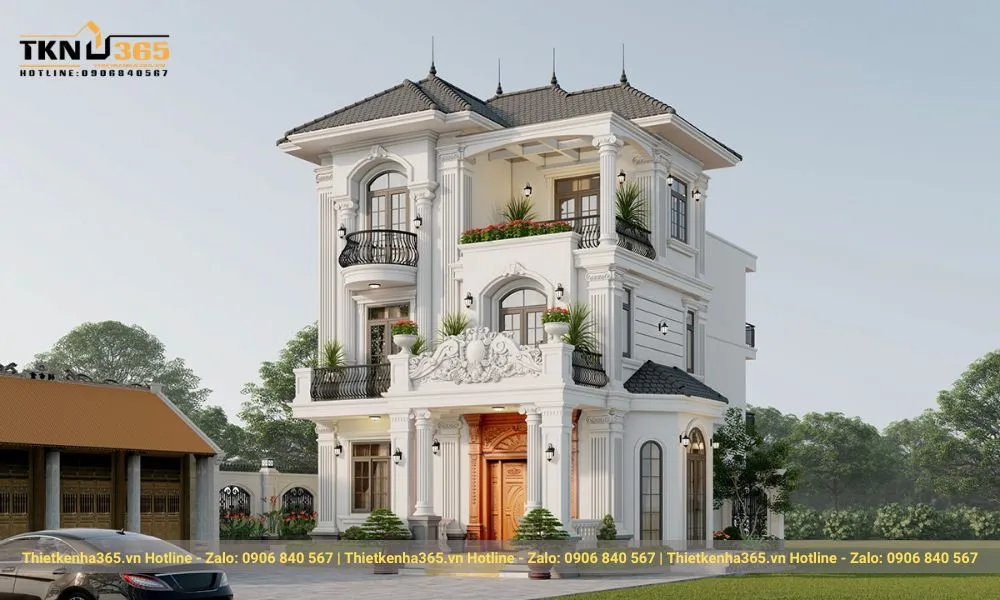 12+ mẫu thiết kế biệt thự lâu đài thượng lưu xa hoa 2025 22 Biệt thự lâu đài sang trọng, tinh tế mái Nhật