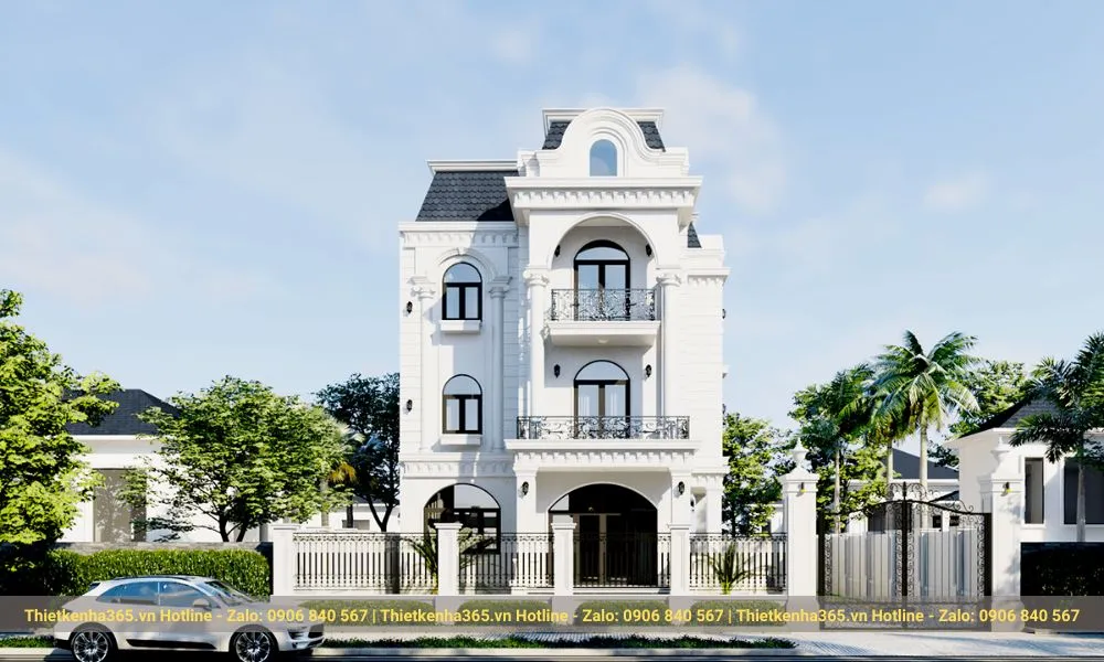 12+ mẫu thiết kế biệt thự lâu đài thượng lưu xa hoa 2025 10 Biệt thự lâu đài sang trọng, xa hoa kiểu Pháp ấn tượng