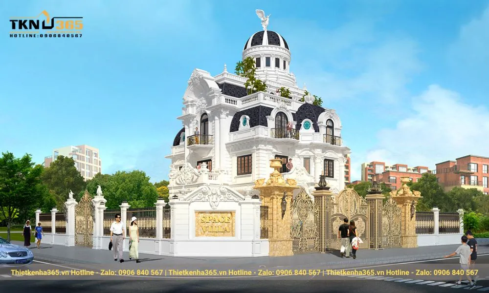 12+ mẫu thiết kế biệt thự lâu đài thượng lưu xa hoa 2025 16 Biệt thự lâu đài đẹp, 2 mặt tiền