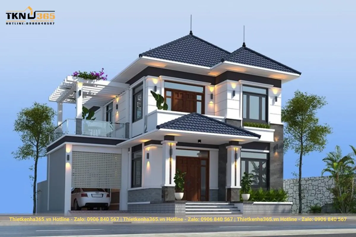 99+ mẫu biệt thự mái Nhật cực sang - đẹp - chỉ từ 1 tỷ 40 Biệt thự mái nhật 2 tầng