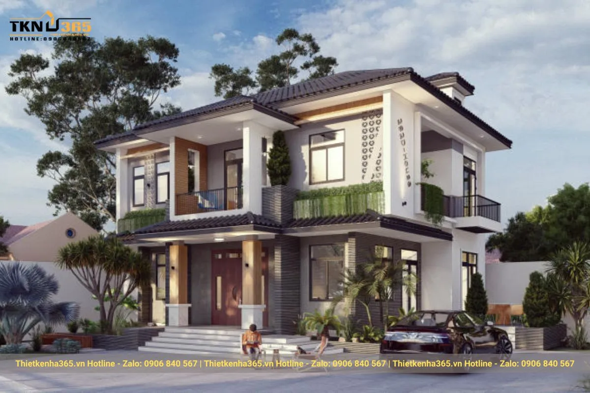 99+ mẫu biệt thự mái Nhật cực sang - đẹp - chỉ từ 1 tỷ 35 Biệt thự mái Nhật 2 tầng