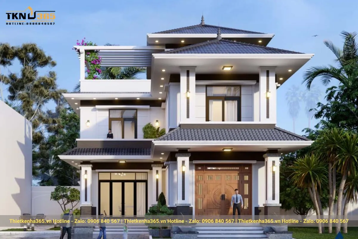 99+ mẫu biệt thự mái Nhật cực sang - đẹp - chỉ từ 1 tỷ 43 Mẫu biệt thự mái Nhật 3 tầng