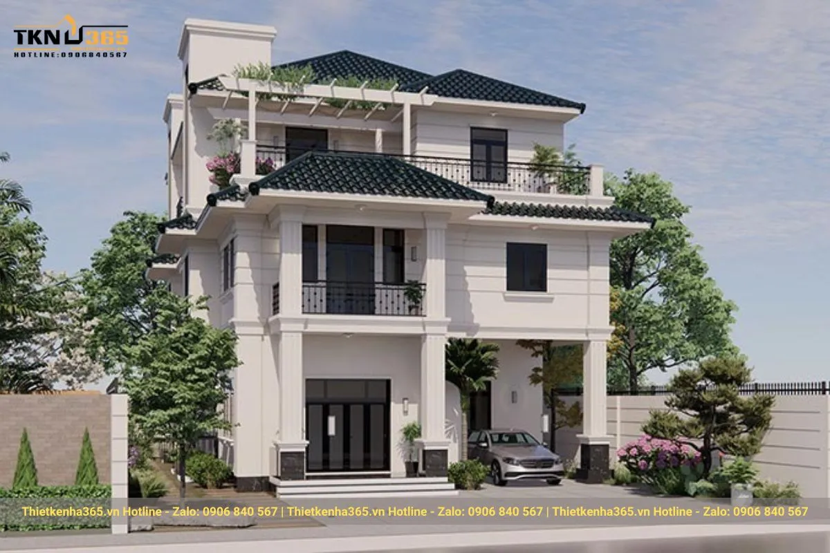 99+ mẫu biệt thự mái Nhật cực sang - đẹp - chỉ từ 1 tỷ 46 Biệt thự mái Nhật 3 tầng