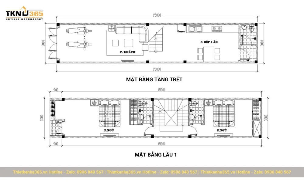 30+ mẫu thiết kế nhà ống 3x15m hiện đại, đầy đủ công năng 1 Nhà ống 3x15m