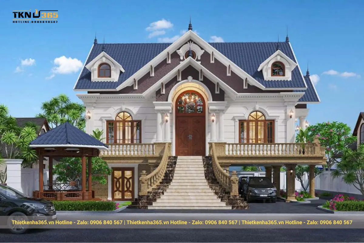 Biệt thự mini 1 tầng có hầm để xe