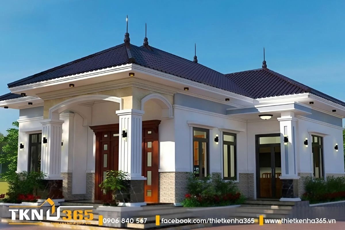 mẫu nhà 1 tầng 5 phòng ngủ