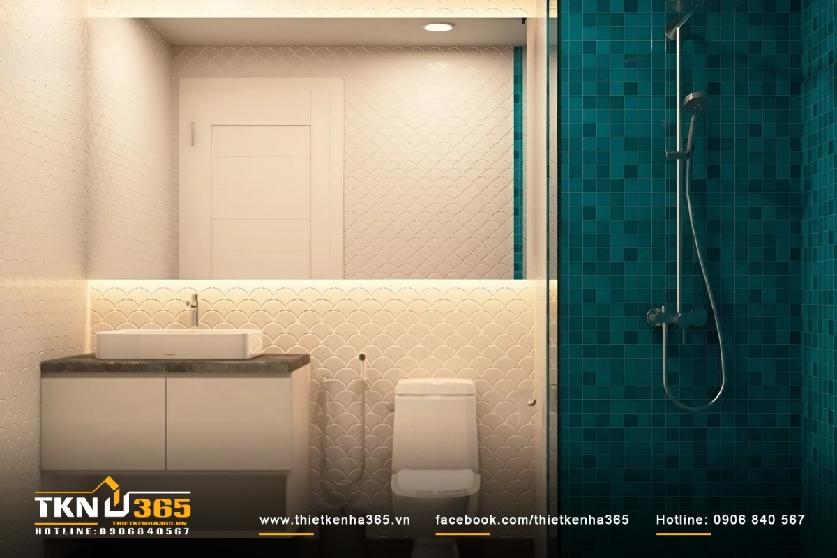 Thiết kế nội thất phòng tắm, WC căn hộ 64m2