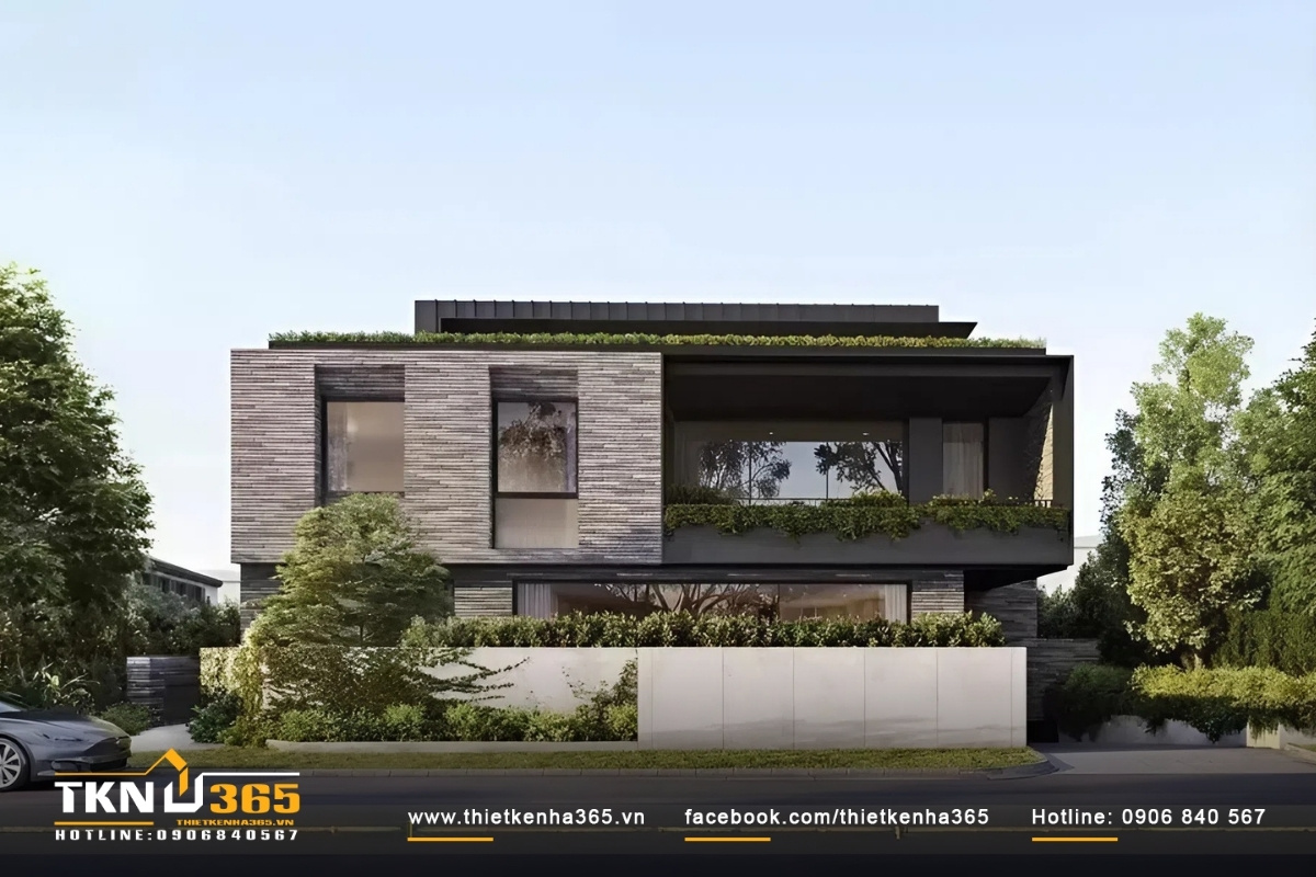 Khám phá mẫu nhà biệt thự 2 tầng mái bằng, mang đậm nét Châu Âu đẹp lịch lãm và sang trọng