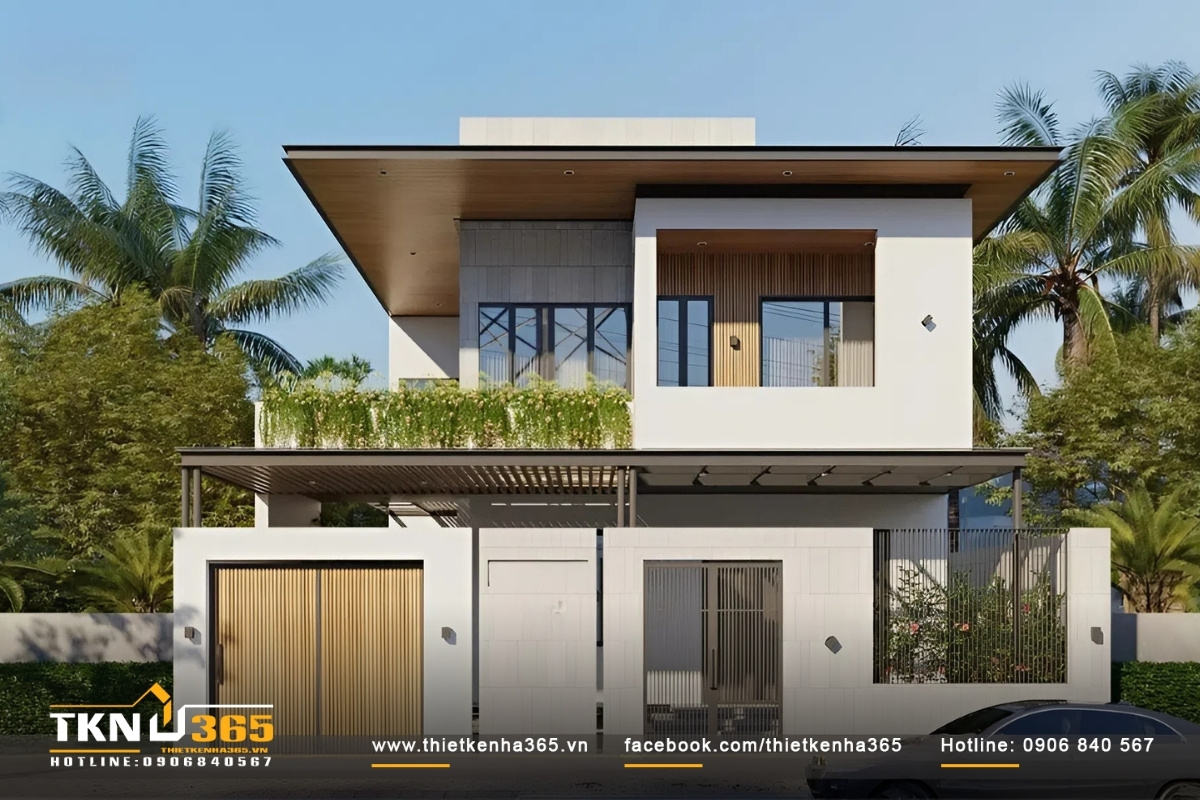 Sở hữu nhà biệt thự 2 tầng mái bằng hiện đại, sang trọng