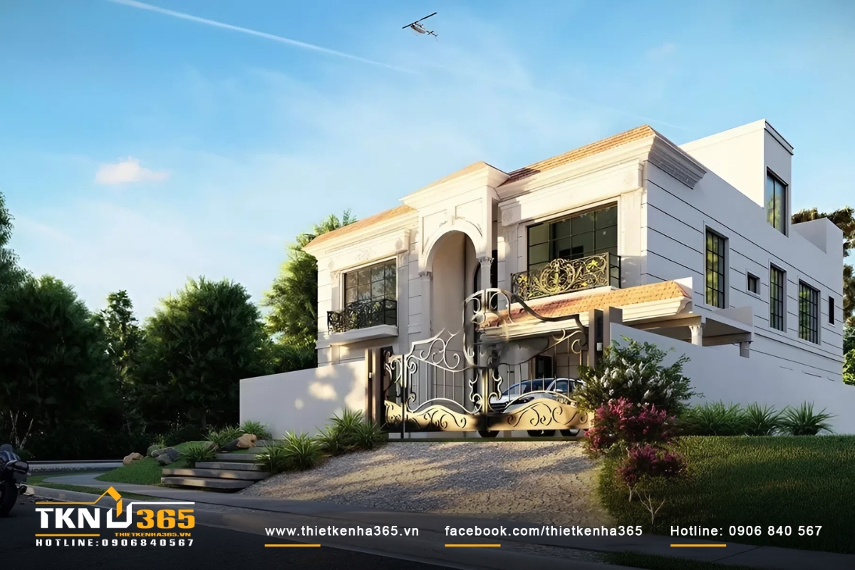 Biệt thự phong cách tân cổ điển 2 tầng trên đồi, thiết kế vô cùng độc đáo