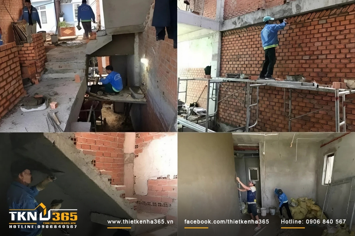 Công tác xây tô tường