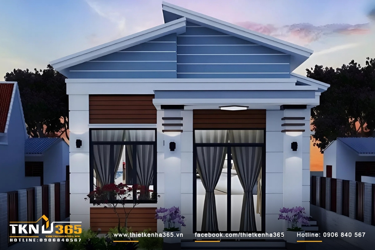 Thiết kế mẫu nhà cấp 4 mái lệch thu hút mọi ánh nhìn