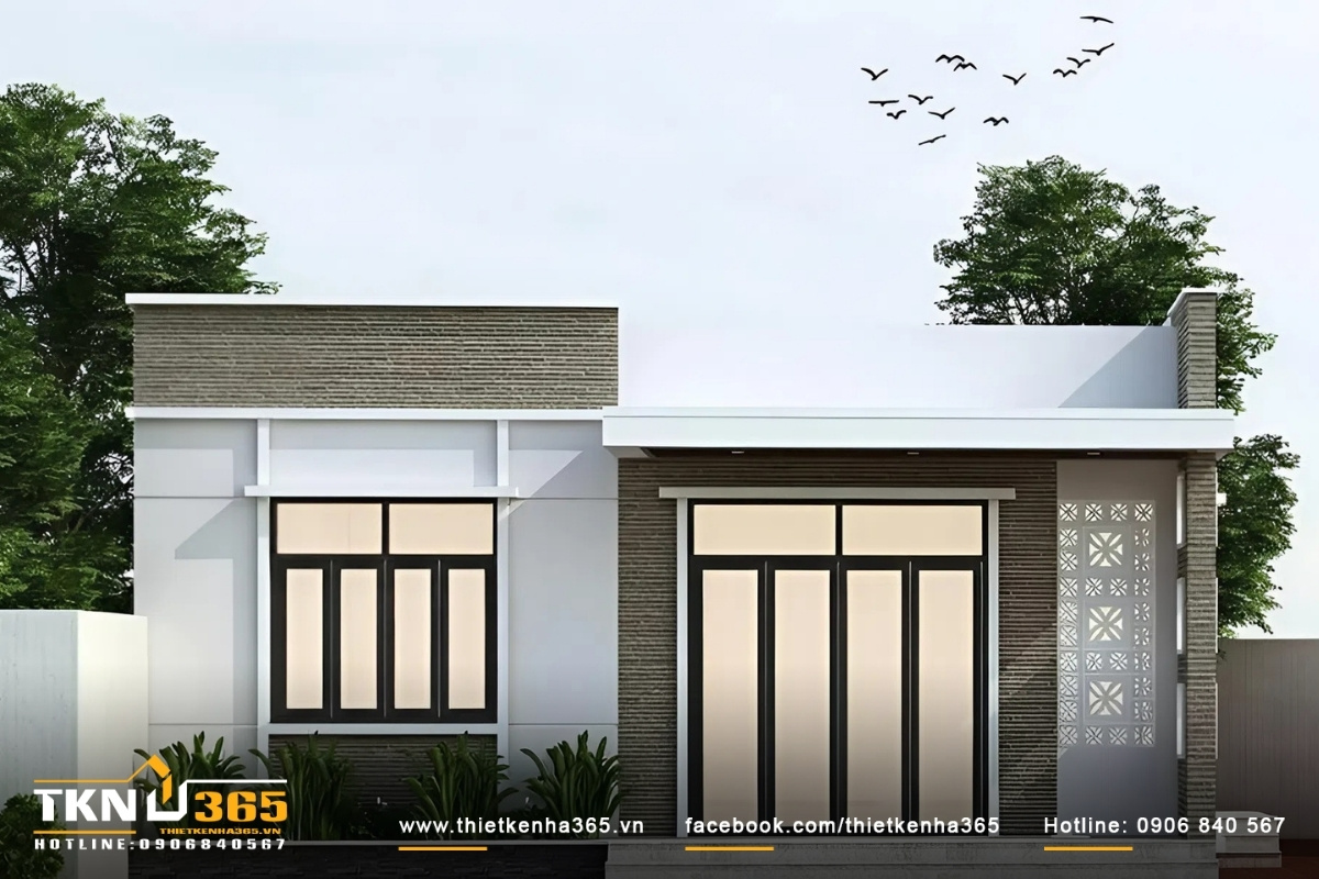 Mẫu thiết kế nhà cấp 4 mái tôn đơn giản