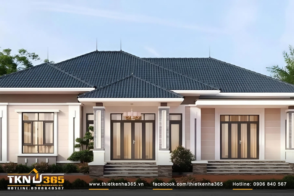 Mẫu nhà cấp 4 3 phòng ngủ đẹp, sang trọng