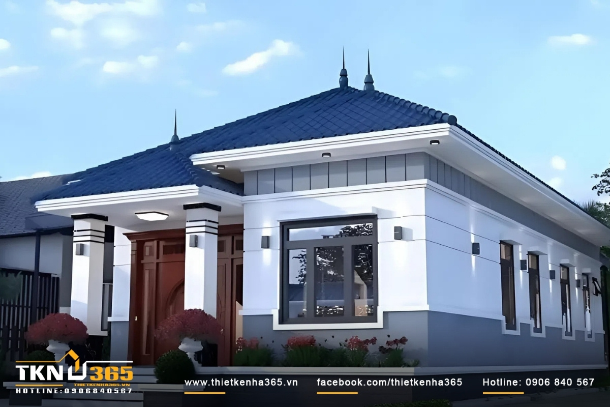 Mẫu nhà cấp 4 đẹp có 4 phòng ngủ đầy đủ tiện nghi
