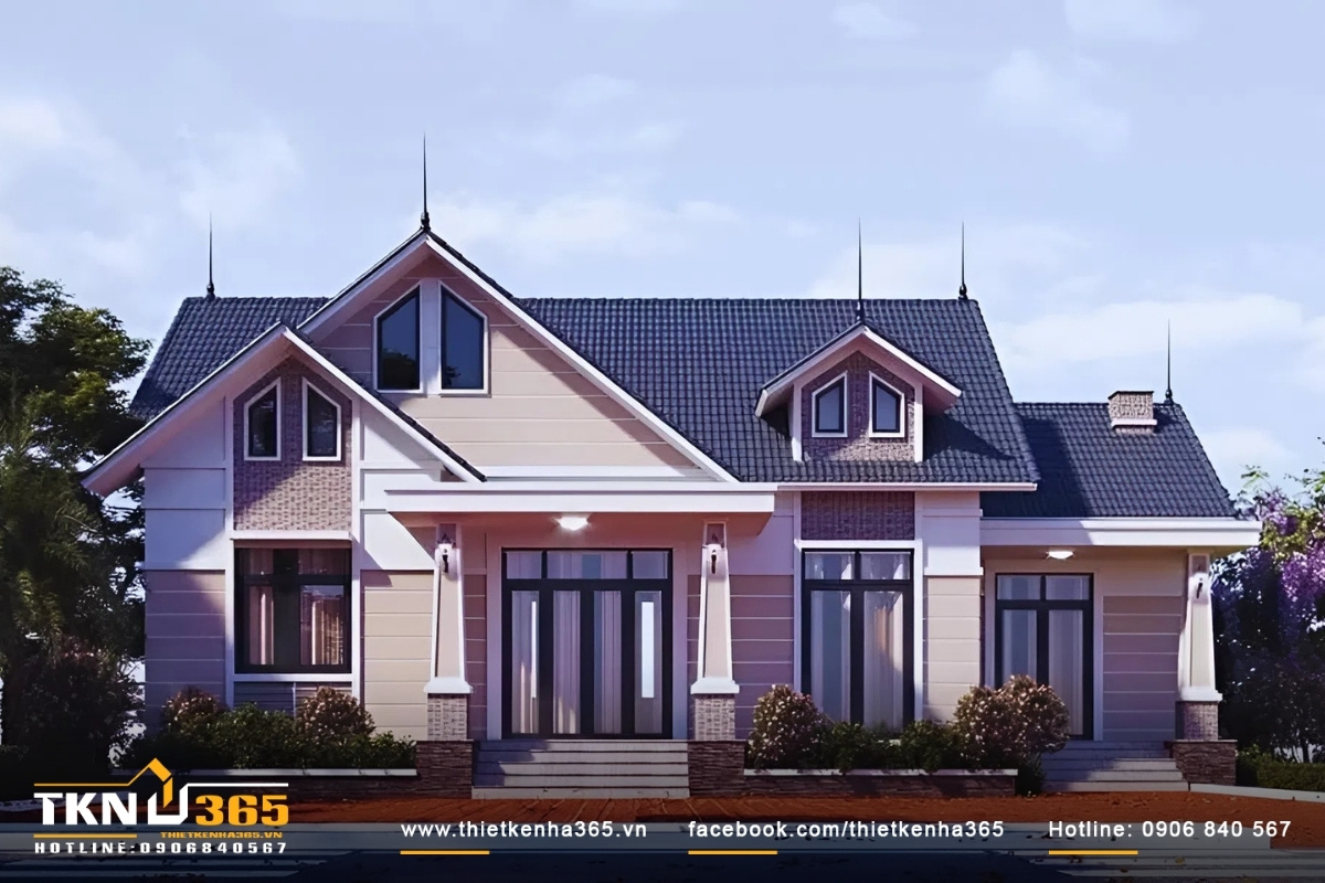 Mẫu thiết kế nhà đẹp cấp 4 kiểu Châu Âu đẹp độc đáo