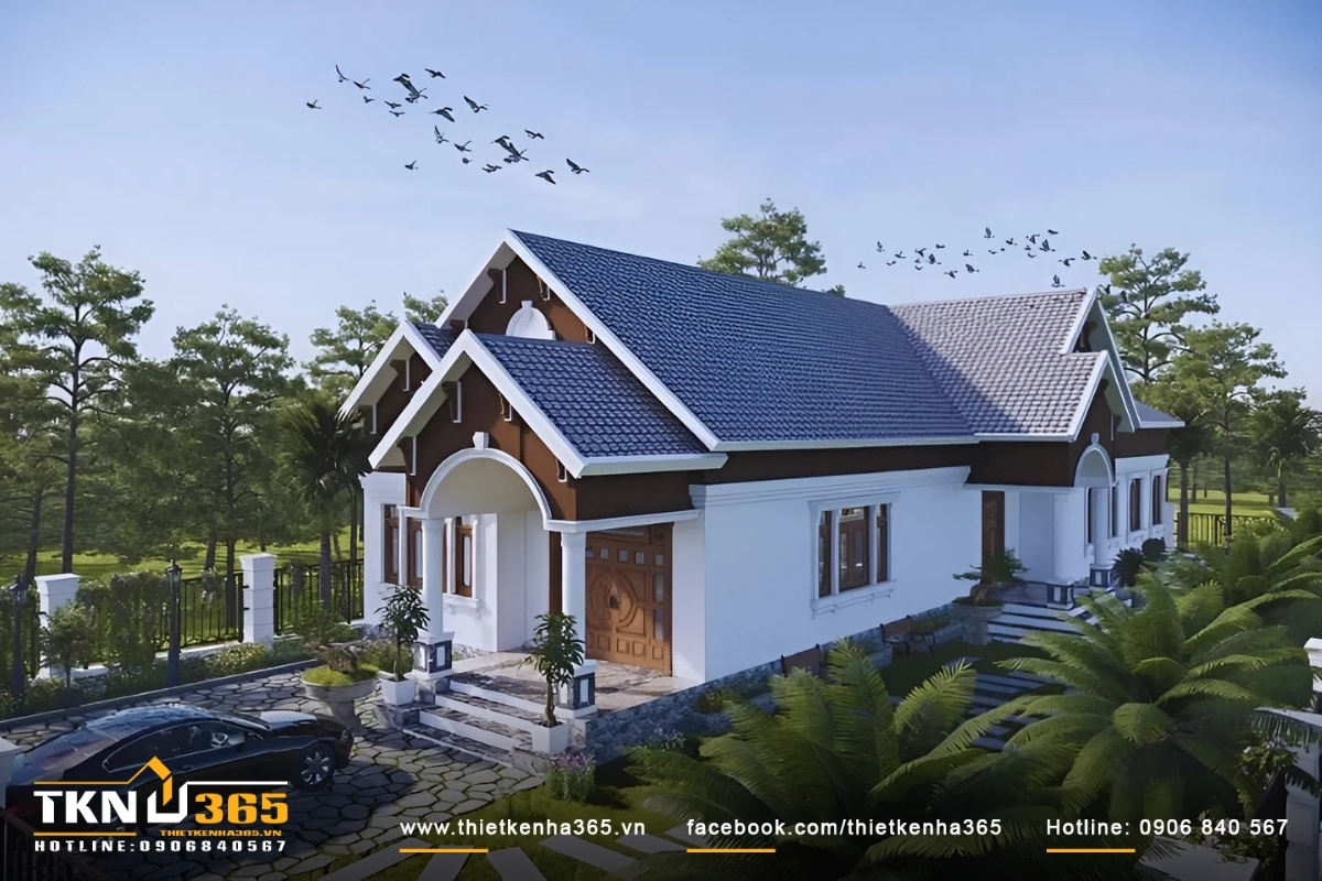 Mẫu thiết kế nhà đẹp cấp 4 kết hợp sân vườn