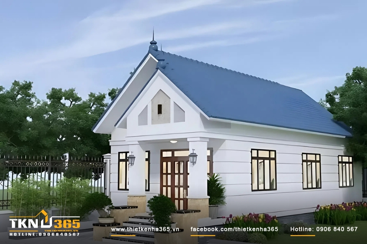 Mẫu thiết kế nhà cấp 4 hiện đại với 2 phòng ngủ đơn giản