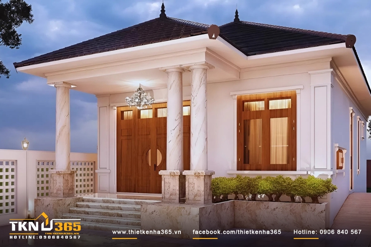 Mẫu thiết kế nhà đẹp cấp 4 diện tích 5x15m sang trọng