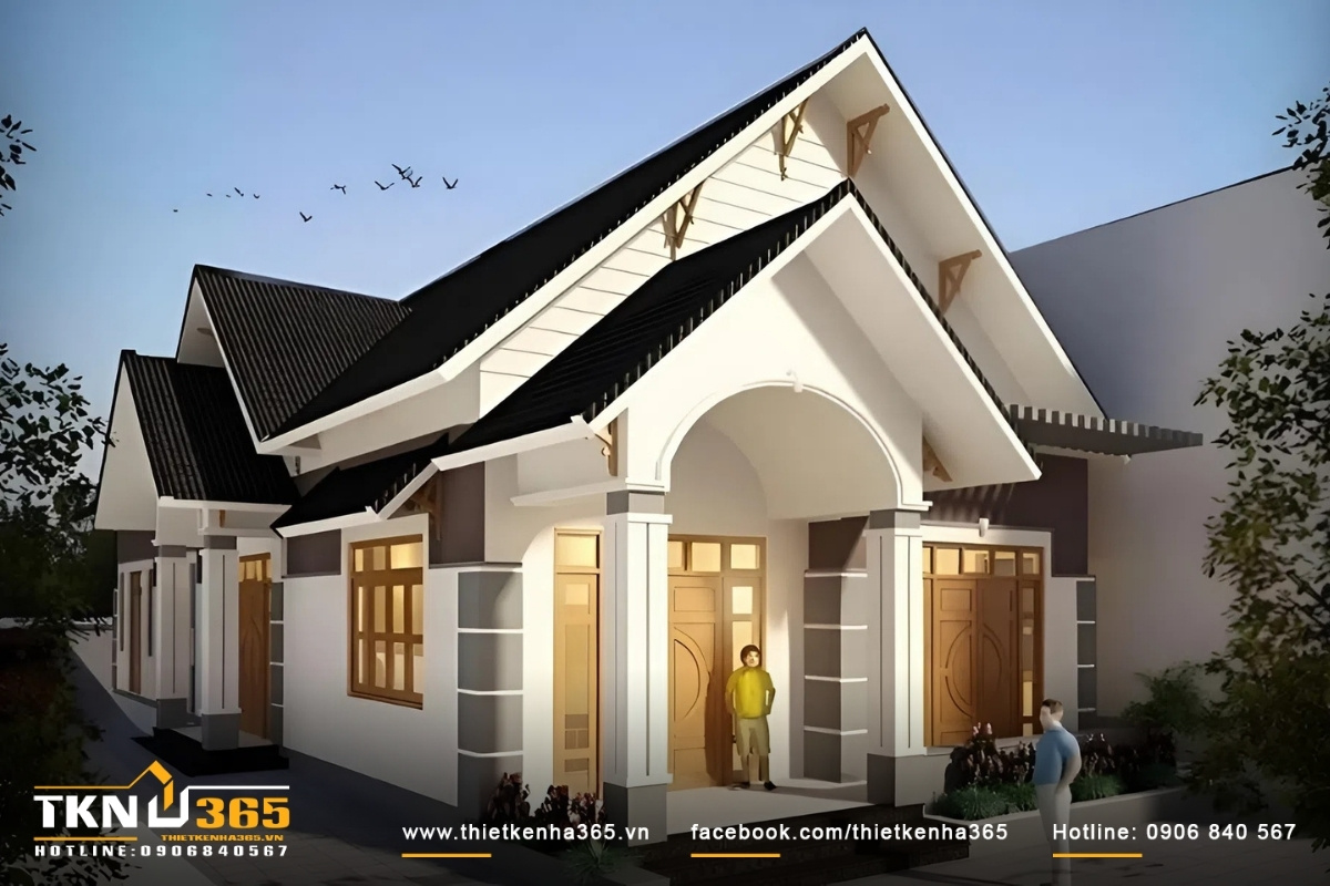 Mẫu thiết kế nhà cấp 4 diện tích 5x20