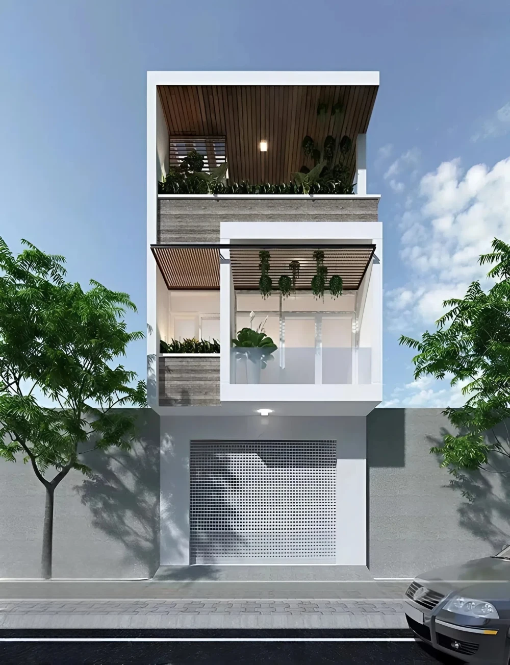 Mẫu nhà phố hẹp ngang 3m sang trọng
