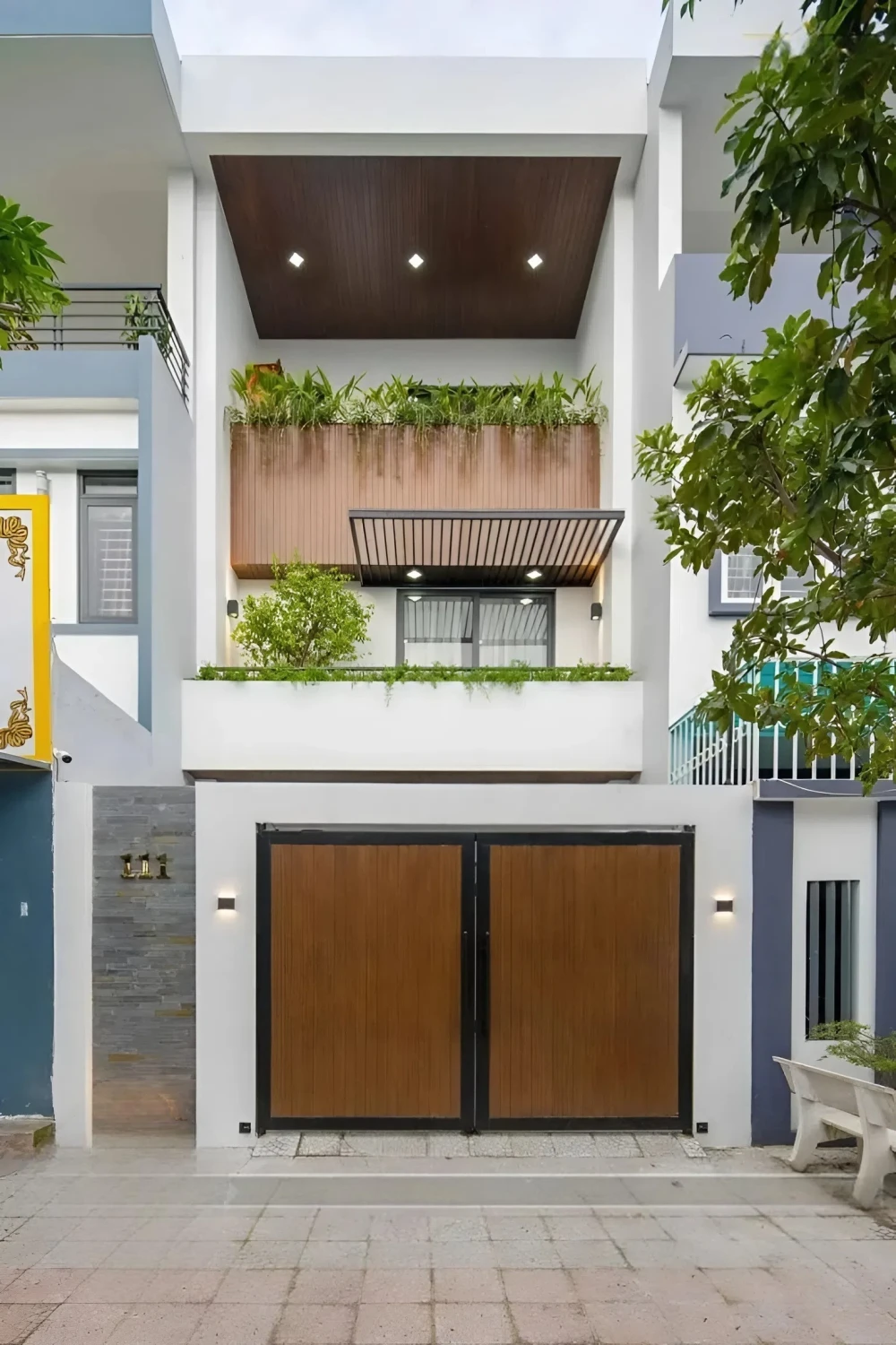 Thiết kế màu sắc có độ tương phản hài hòa cho nhà phố hẹp ngang 3m