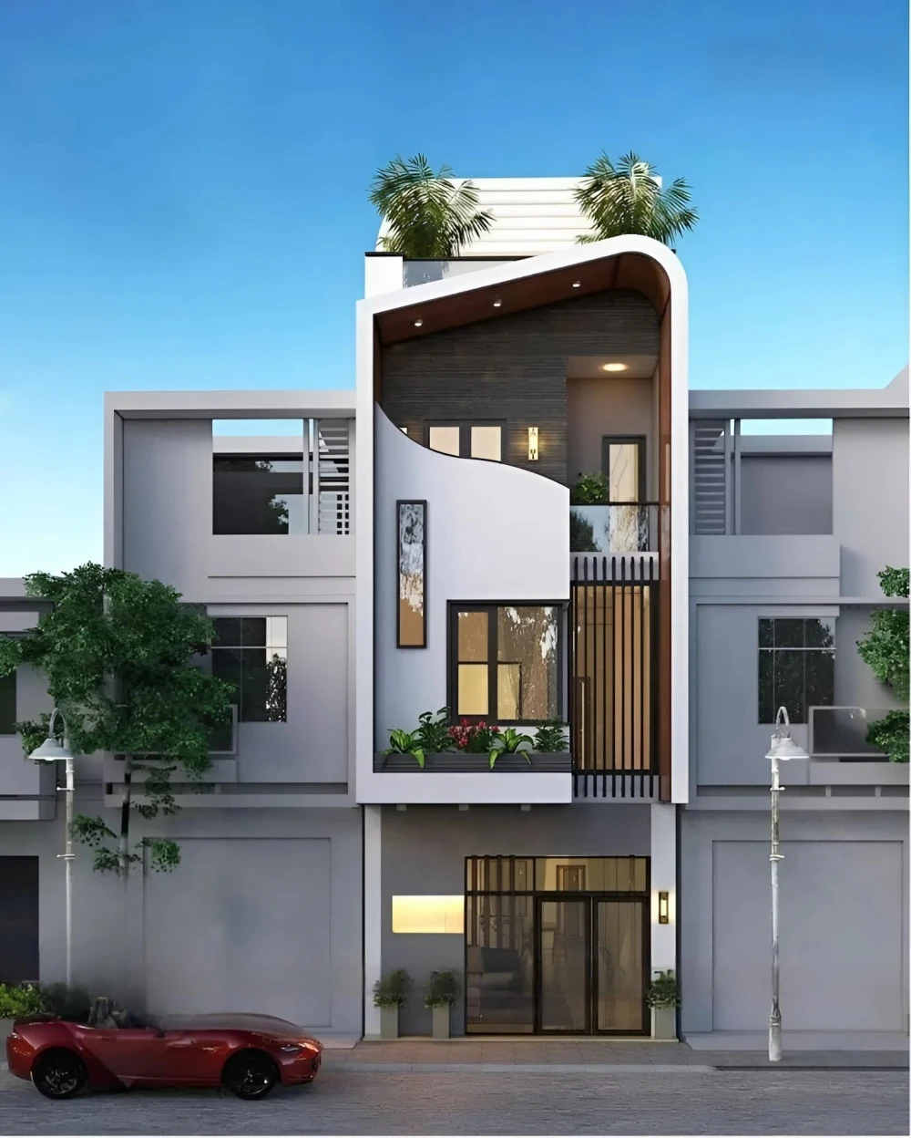 Mẫu nhà hẹp ngang 3m mặt bằng độc lạ