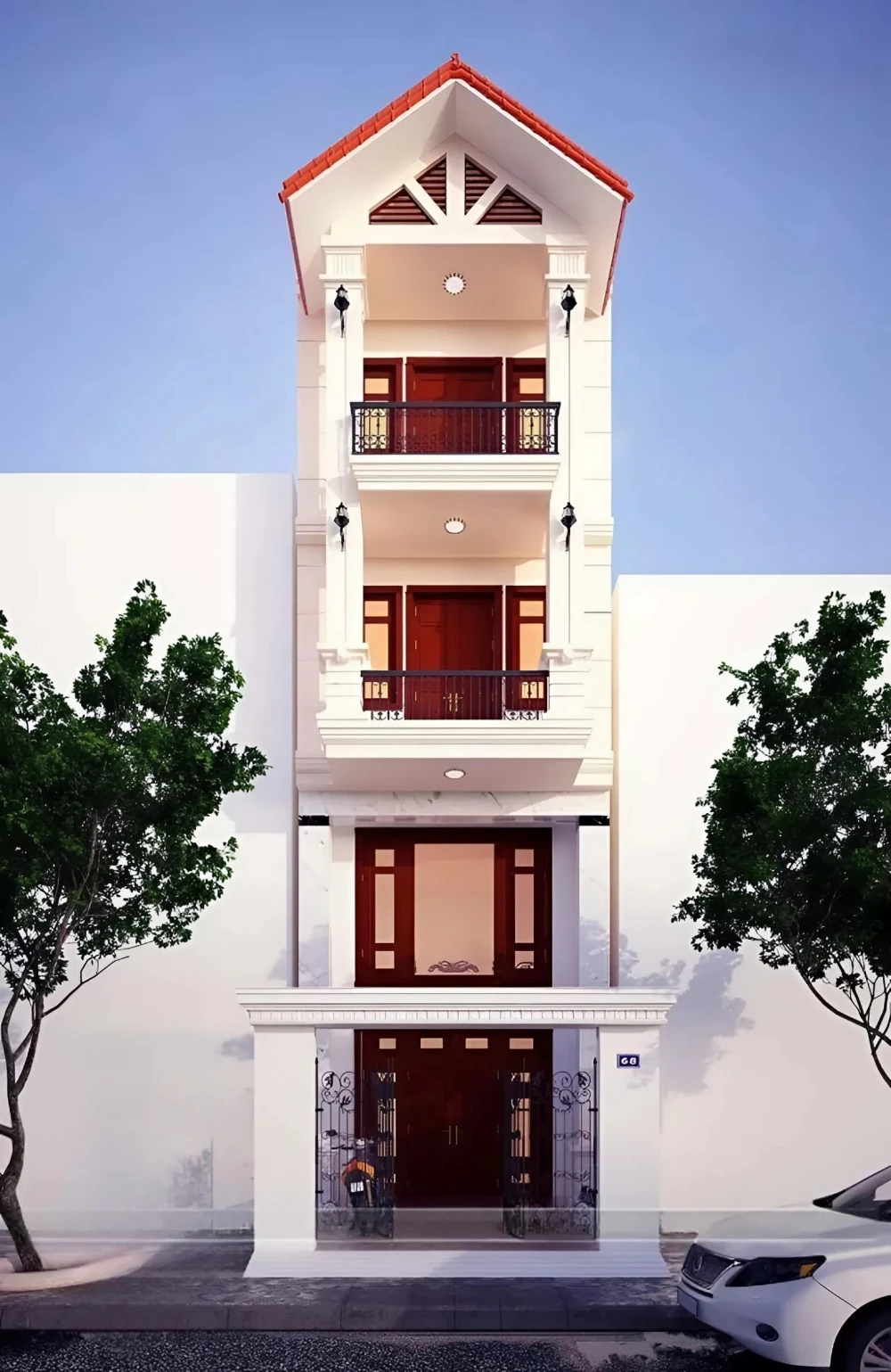 Mẫu nhà hẹp ngang 3m mặt bằng độc lạ