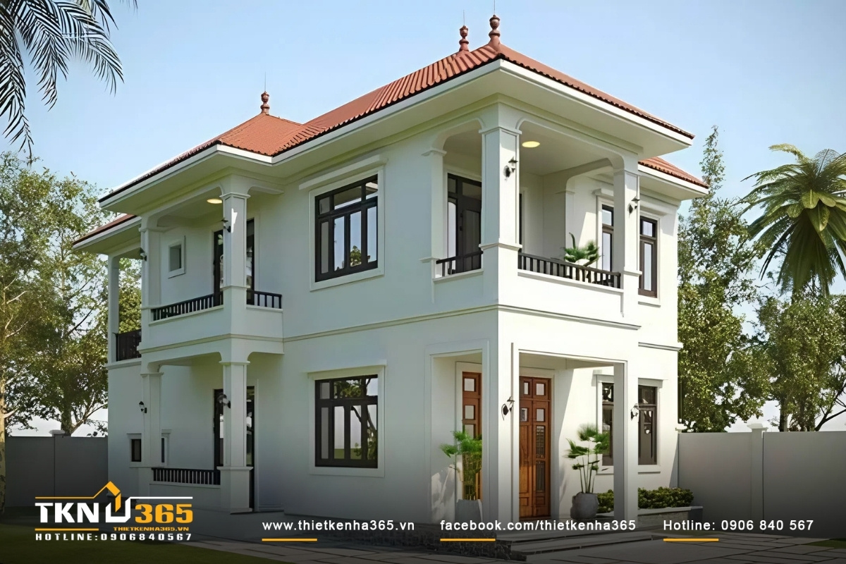 Mẫu thiết kế nhà 7x13 với hệ thống mái tôn