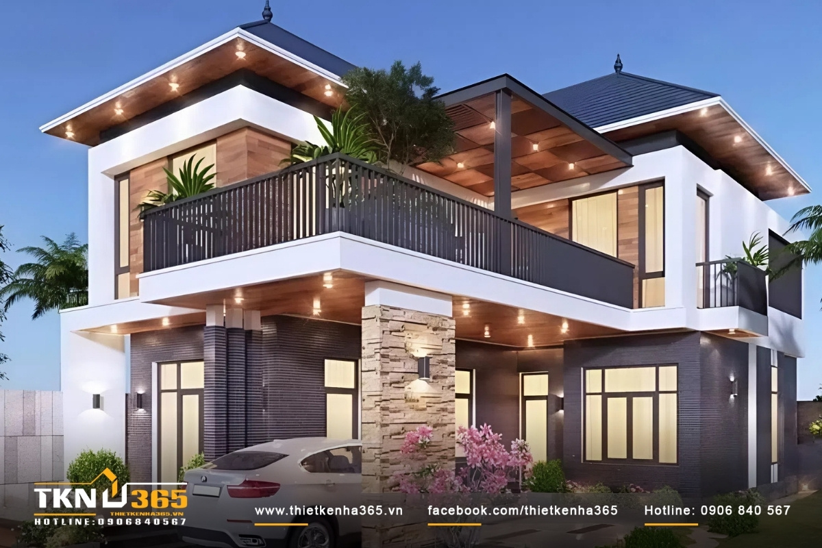 Thiết kế nhà rộng 7m dài 13m có gác lửng tiện lợi
