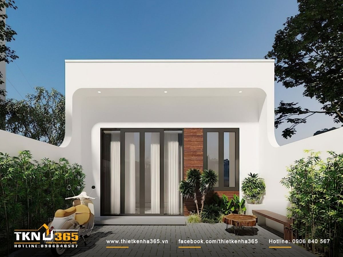 Thiết kế nhà 1 tầng 5x15m với phong cách tối giản