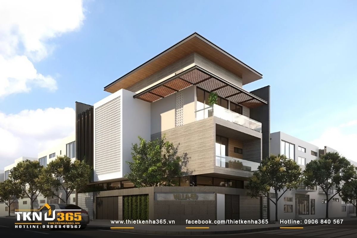 50+ Mẫu thiết kế nhà 2 mặt tiền kinh doanh đẹp, hiện đại 42 Nhà 2 mặt tiền kinh doanh 7m tương đối rộng rãi, có thể mở shop quần áo hoặc mỹ phẩm
