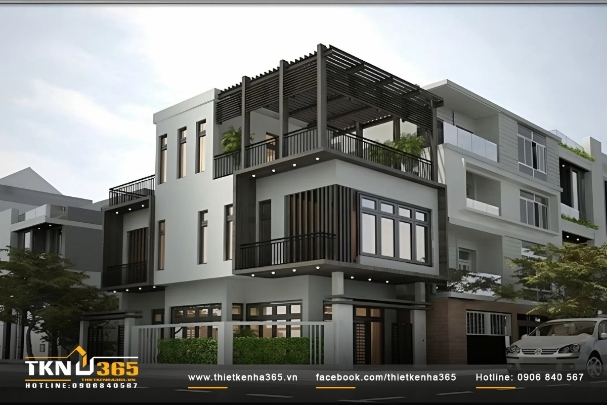 50+ Mẫu thiết kế nhà 2 mặt tiền kinh doanh đẹp, hiện đại 44 Nhà 2 mặt tiền kinh doanh 8m mỗi mặt tiền có thể thiết kế khác nhau để tạo điểm nhấn