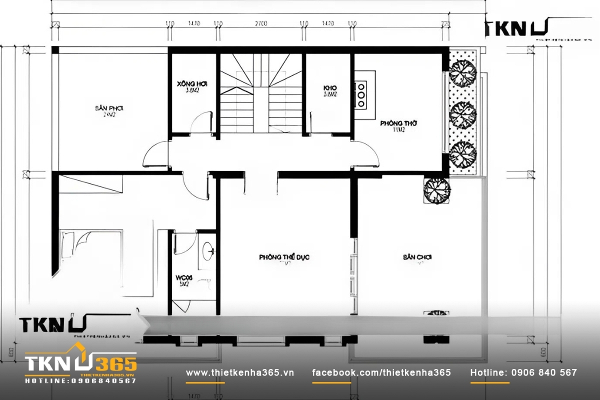50+ Mẫu thiết kế nhà 2 mặt tiền kinh doanh đẹp, hiện đại 53 Mặt bằng tầng 3 nhà 3 tầng 2 mặt tiền kinh doanh