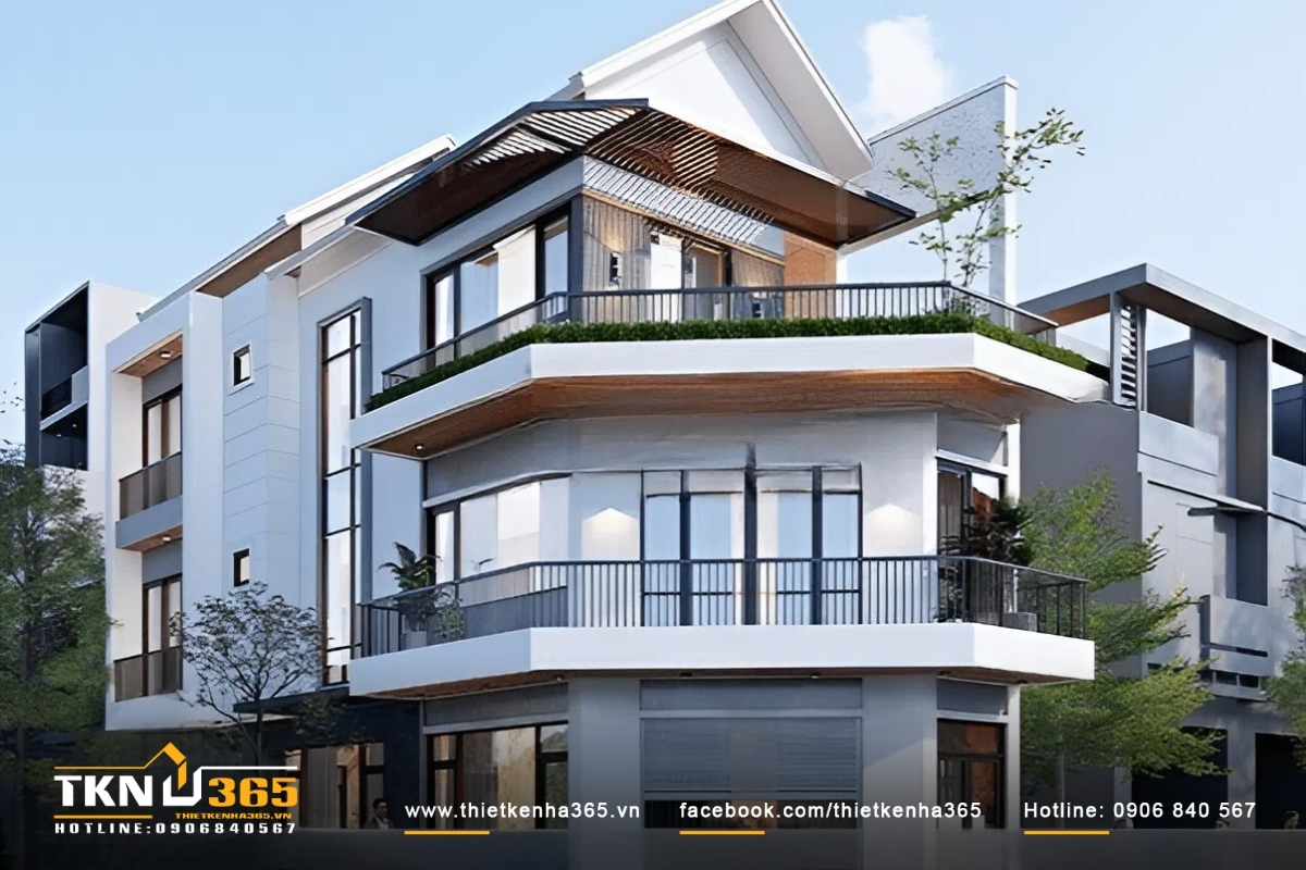 50+ Mẫu thiết kế nhà 2 mặt tiền kinh doanh đẹp, hiện đại 31 Thiết kế nhà hai mặt tiền kinh doanh hiện đại, đơn giản