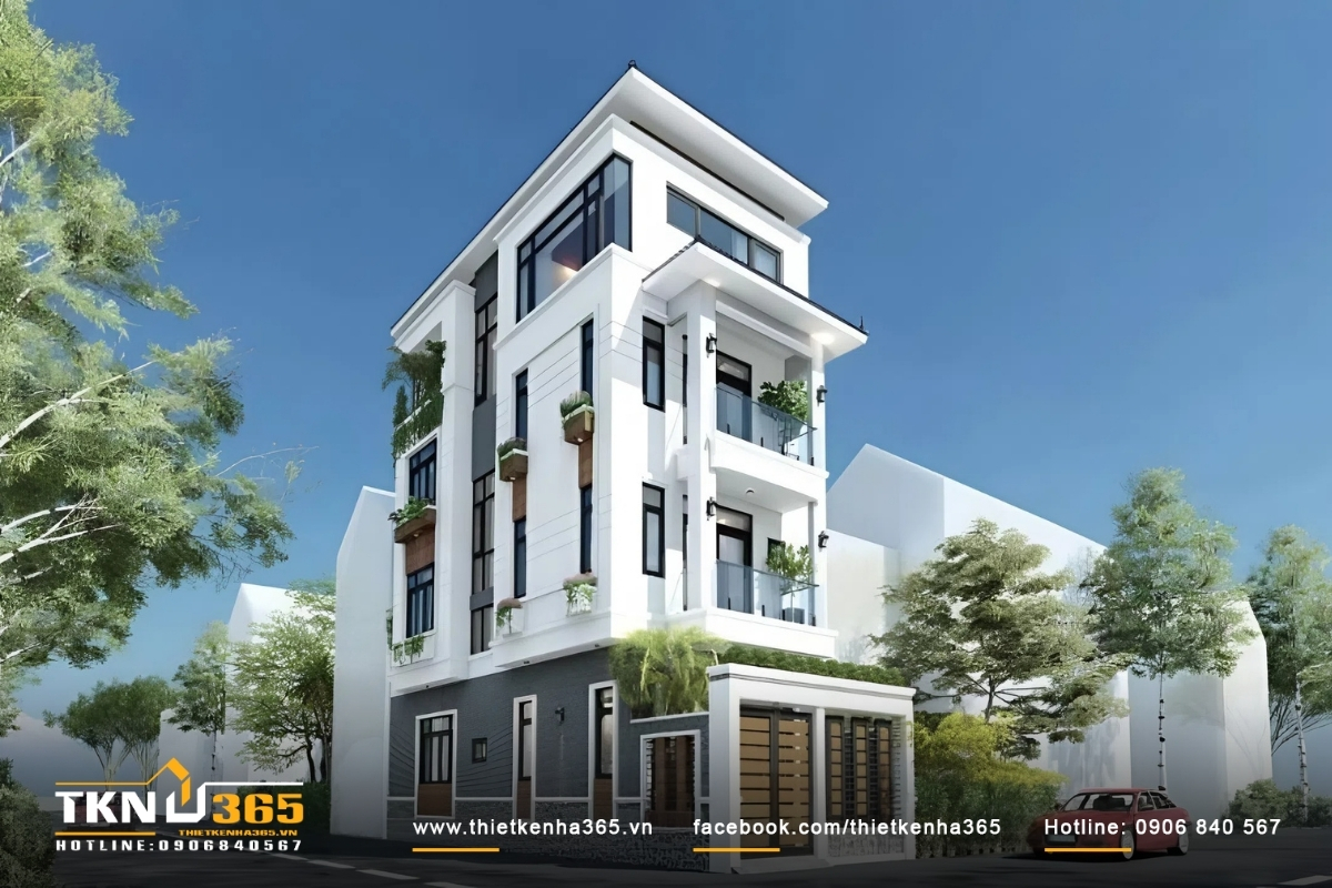 50+ Mẫu thiết kế nhà 2 mặt tiền kinh doanh đẹp, hiện đại 20 Mẫu nhà hai mặt tiền 4 tầng thiết kế không gian mở thông thoáng