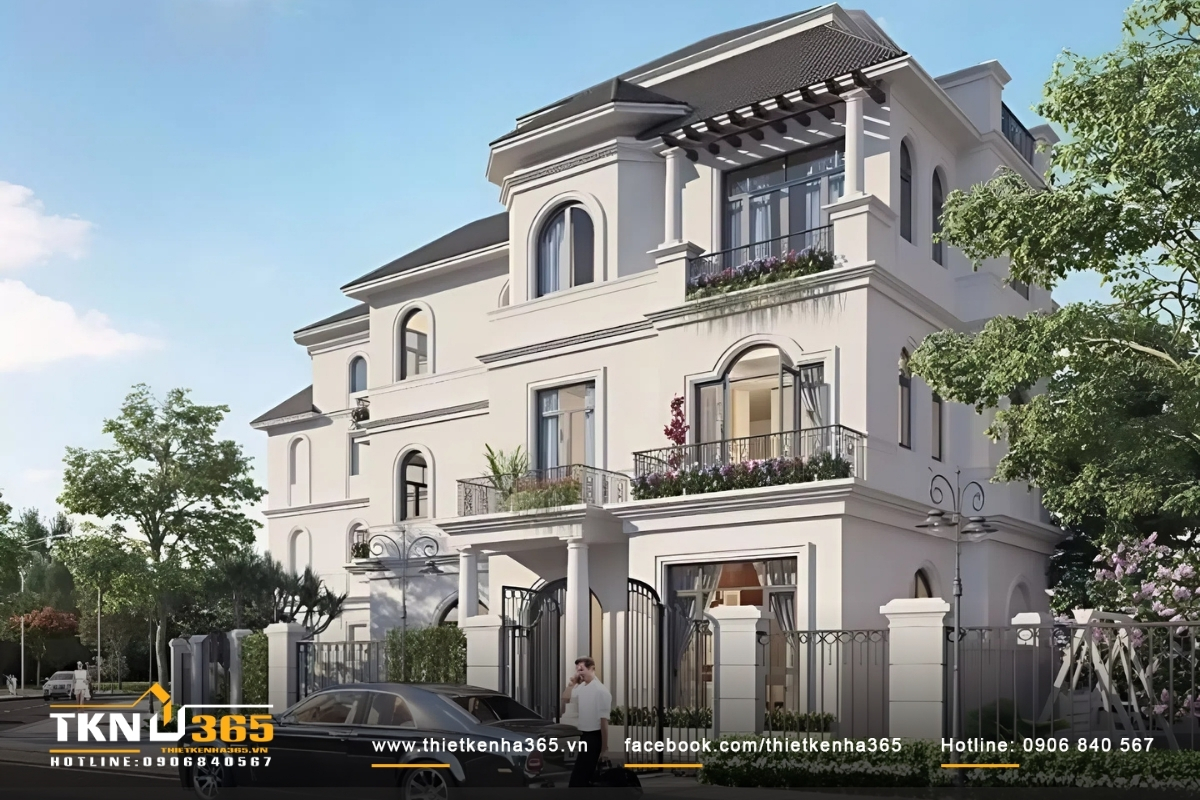 50+ Mẫu thiết kế nhà 2 mặt tiền kinh doanh đẹp, hiện đại 33 Thiết kế nhà hai mặt tiền kinh doanh phong cách cổ điển