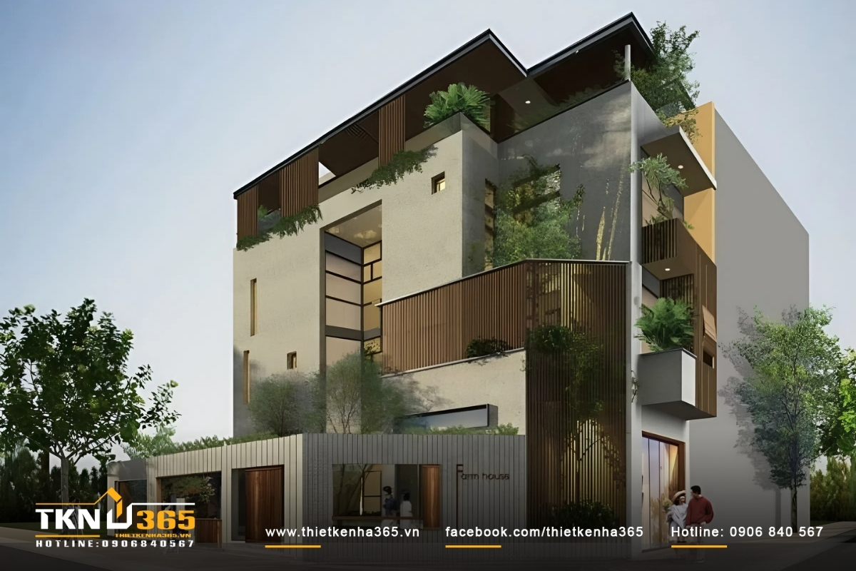 50+ Mẫu thiết kế nhà 2 mặt tiền kinh doanh đẹp, hiện đại 43 Nhà 2 mặt tiền 8m rộng rãi, có thể kinh doanh dịch vụ lưu trú nếu thiết kế nội thất khéo léo