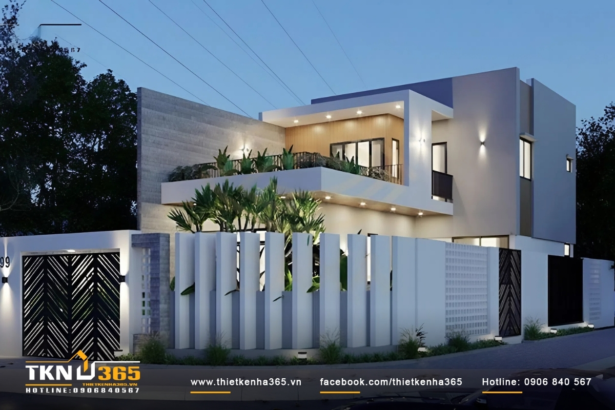50+ Mẫu thiết kế nhà 2 mặt tiền kinh doanh đẹp, hiện đại 9 Thiết kế nhà ống 2 mặt tiền theo không gian mở với cửa kính lớn ở mặt tiền và mặt hông