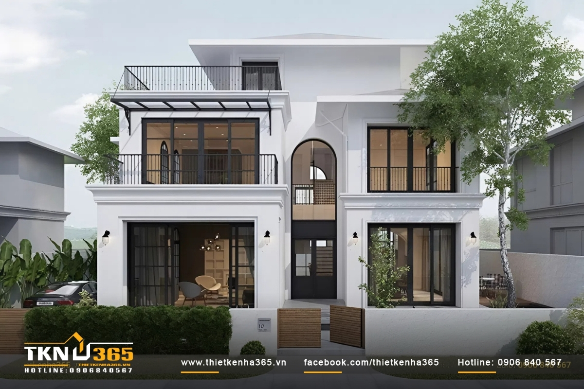 Mẫu thiết kế nhà 2 tầng 100m2 đẹp, thông thoáng