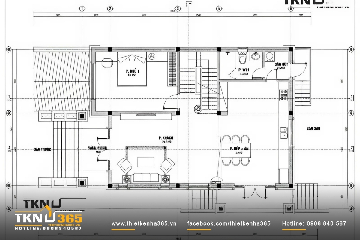 55+ Mẫu thiết kế nhà 2 tầng 100m2 đẹp, thông thoáng 22 Bản vẽ mặt bằng nhà 2 tầng 100m2 tầng 1