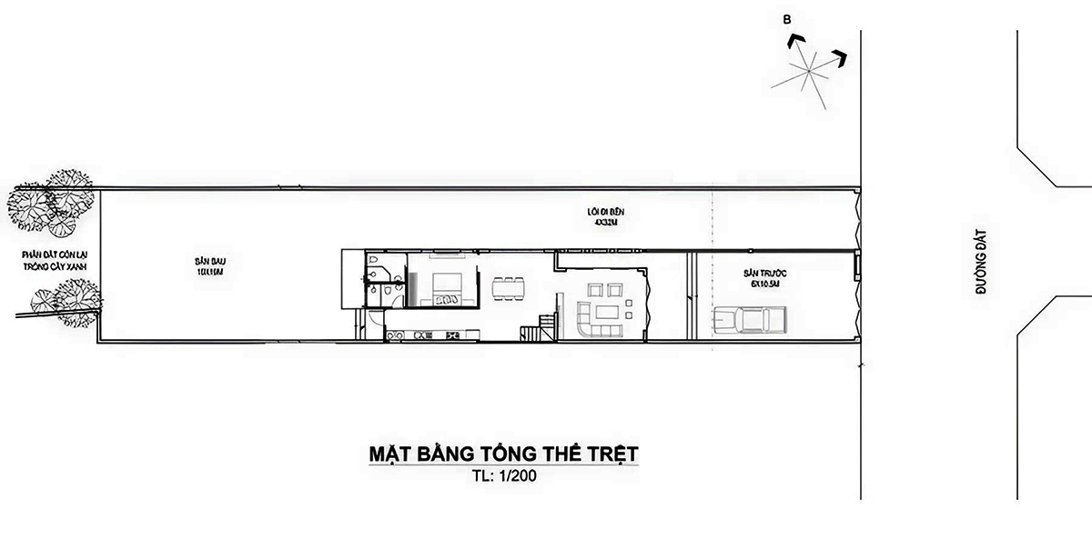 Bản vẽ mẫu nhà 2 tầng mái bằng trệt diện tích 6x15